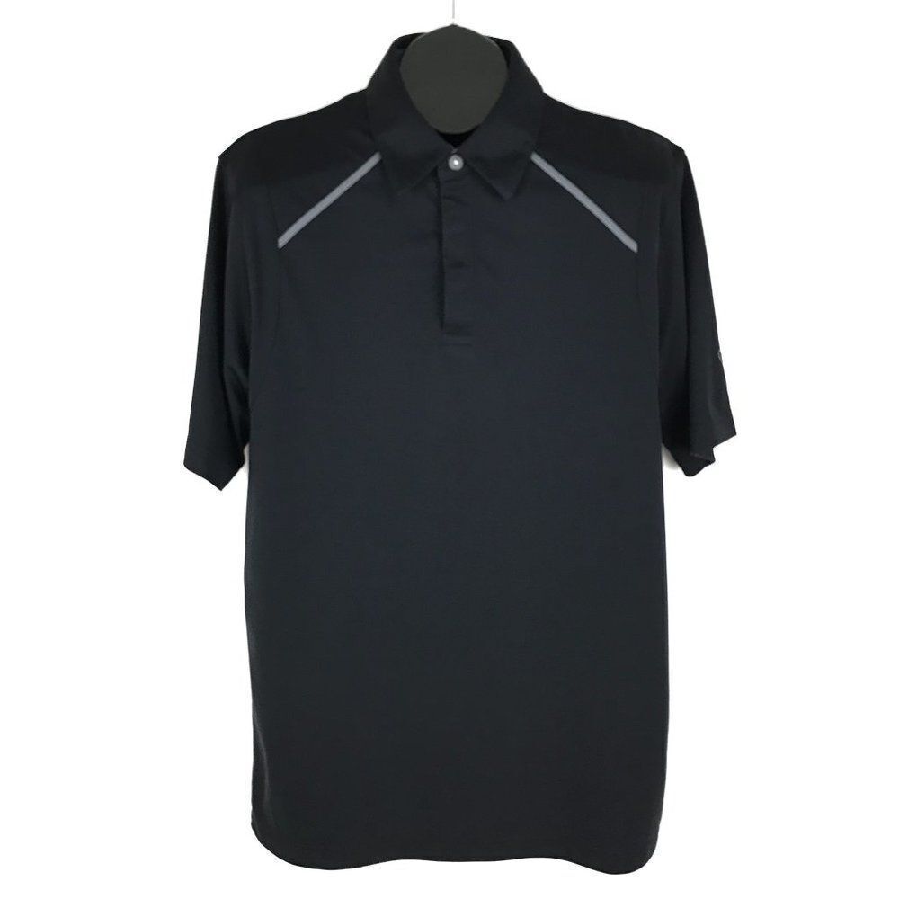 Callaway Polo Golf Shirt Men's Medium Casual Short Sleeve Black 100% Polyester